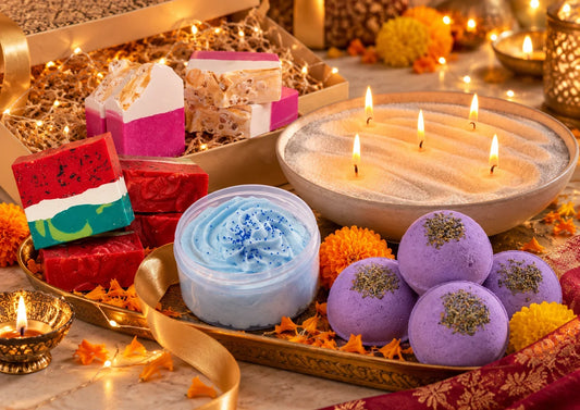 Last-minute Diwali gifts online in India with handmade soaps candles and self-care products