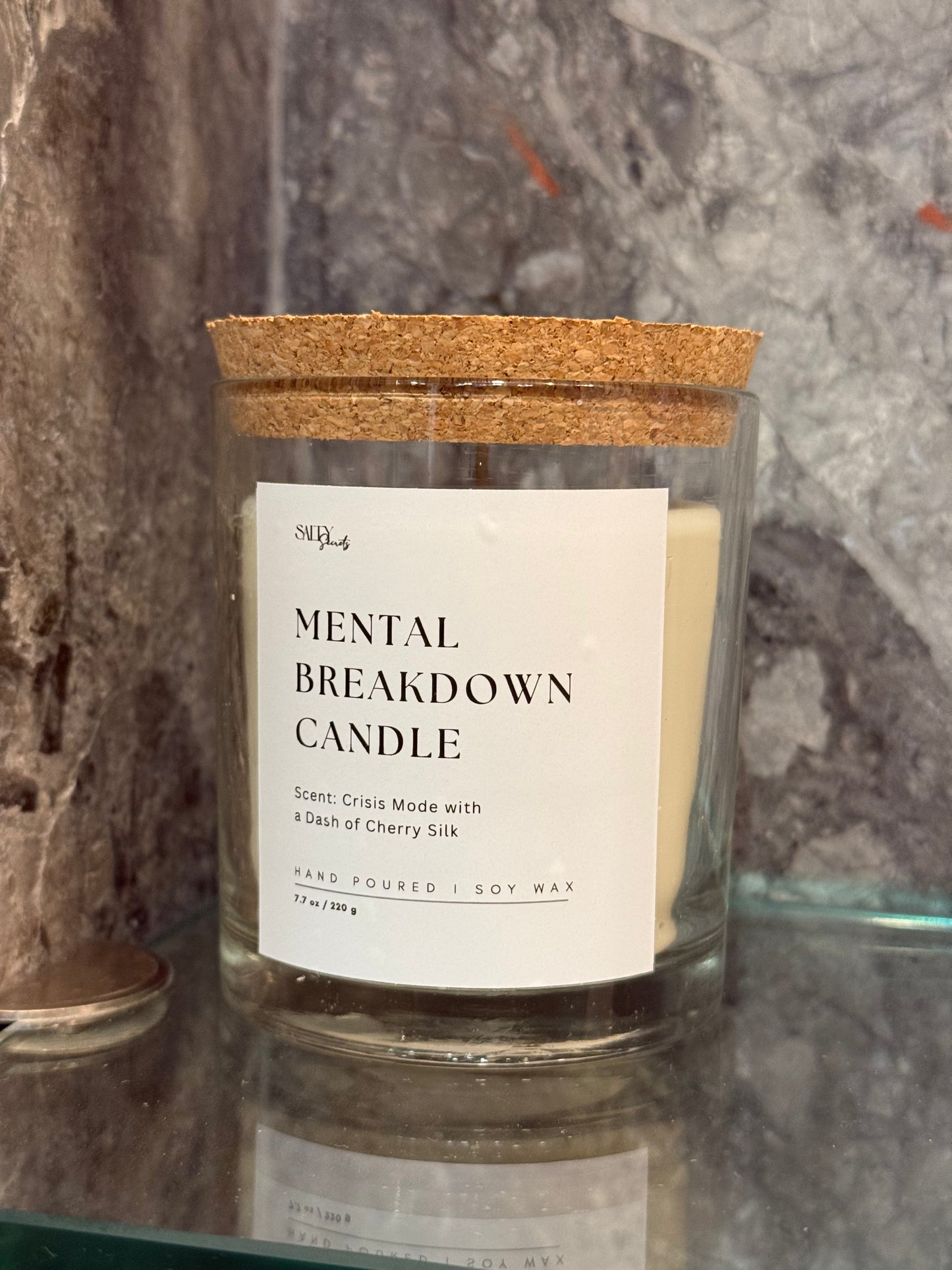 Mental Breakdown Candle- Scented with Cherry Silk