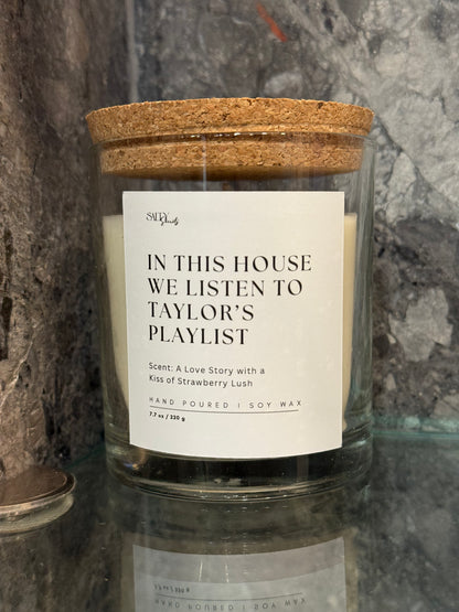 Taylor Swift Candle- Scented with Strawberry Lush