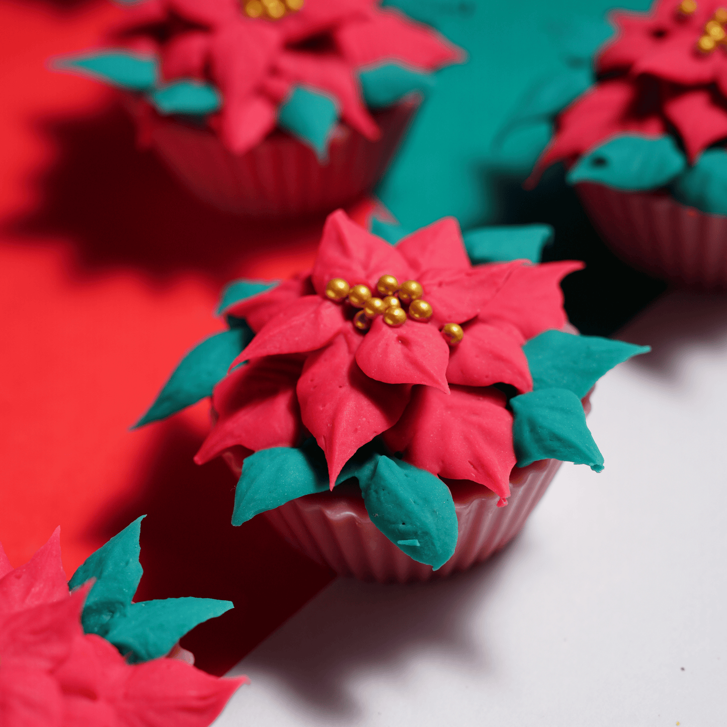 Poinsettia Cupcake Soap