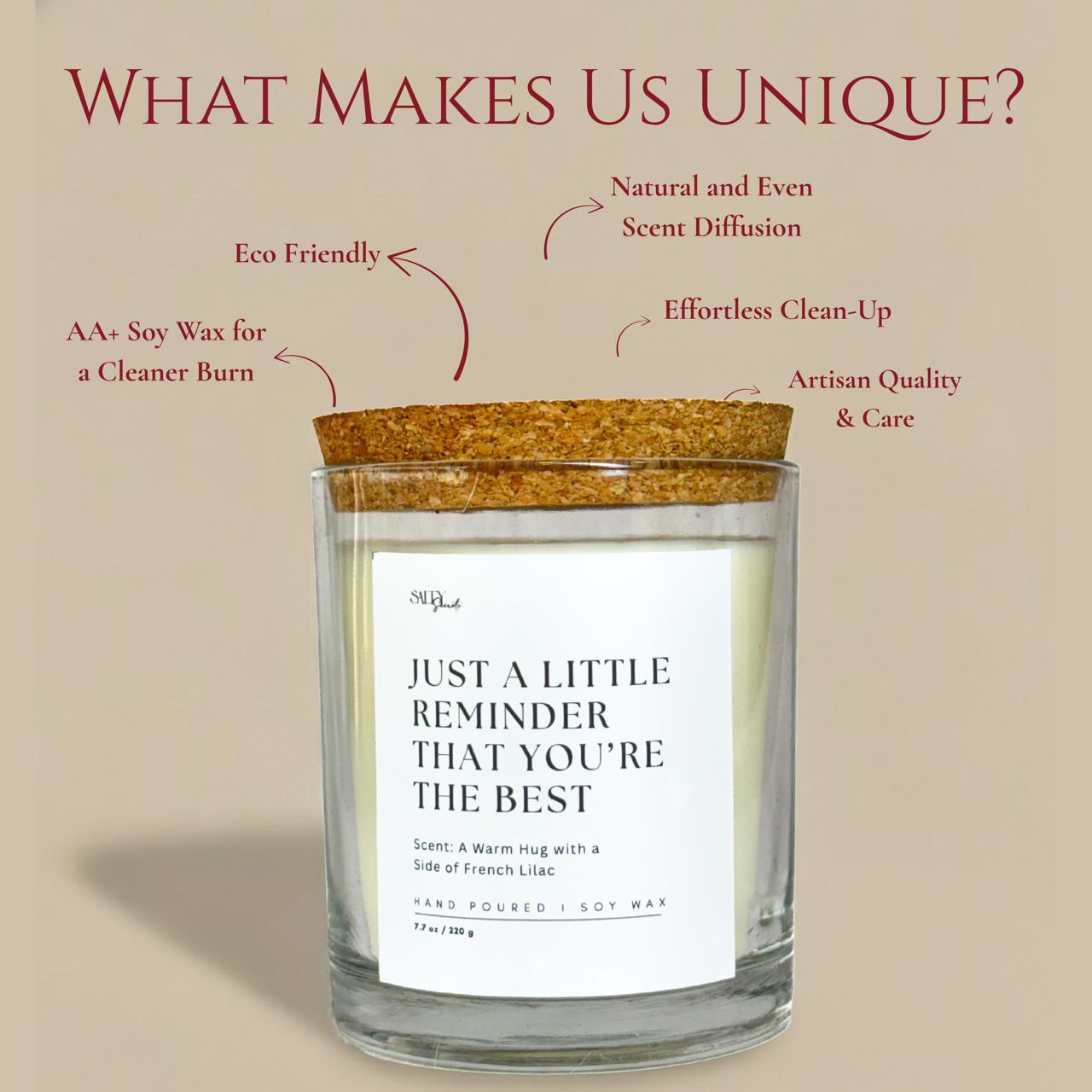 A Warm Hug Candle- Scented with French Lilac