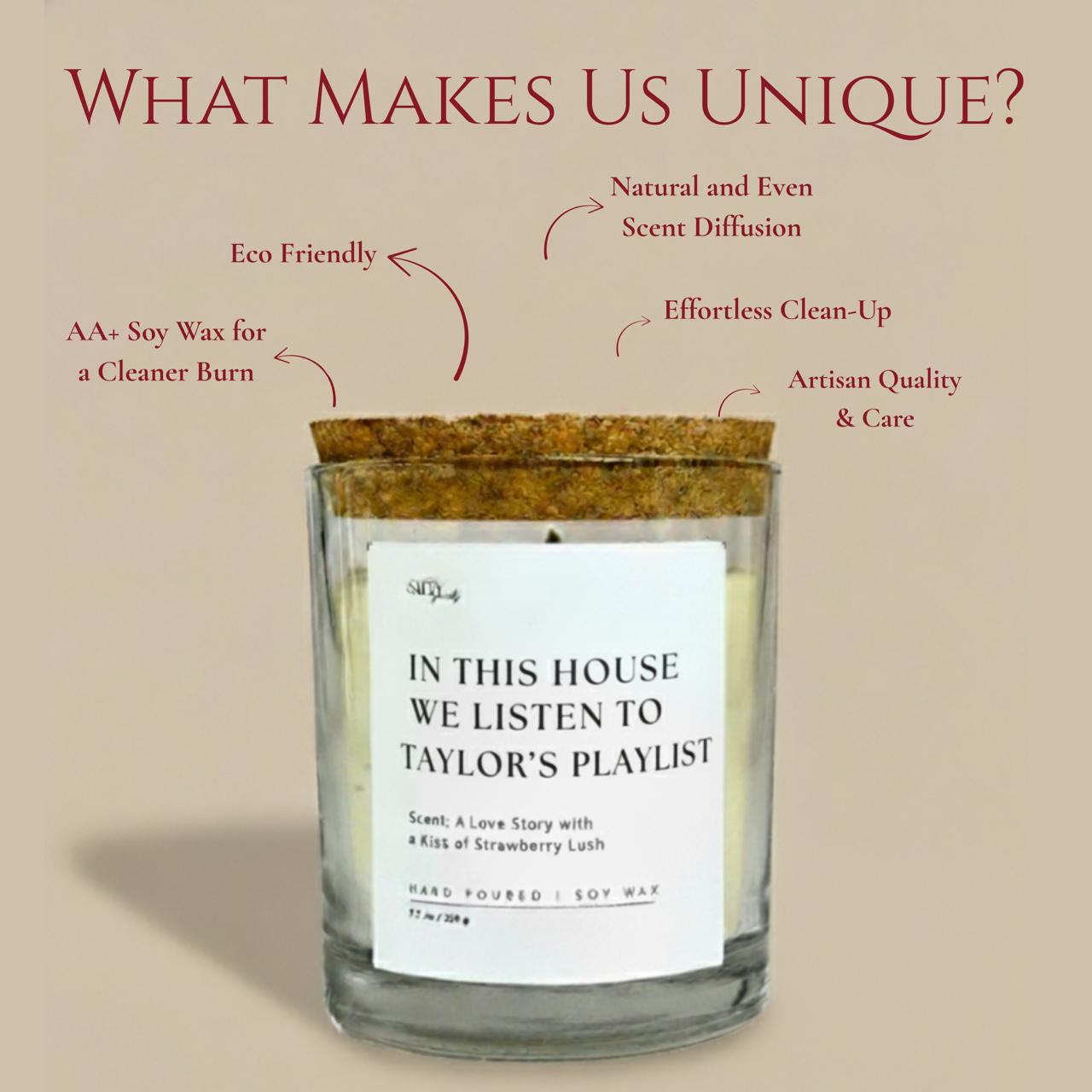 Taylor Swift Candle- Scented with Strawberry Lush